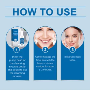 Mousse nettoyante hydratante visage HOYGI avec brosse intégrée pour un soin quotidien.