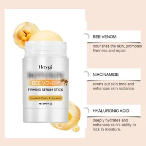 Detailed view of the Hoygi bee venom firming serum stick showcasing ingredients and skin benefits.