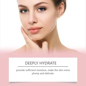 Image de détail de masque facial hydratant montrant une hydratation profonde et une peau lisse.