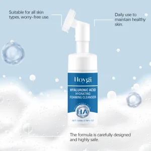 Hoygi Mousse Nettoyante Hydratante à l'Acide Hyaluronique avec Brosse 100ml Soin Visage