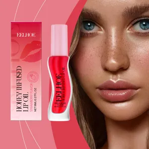 Huile à Lèvres Hydratante à la Fraise Gloss Hydratant Nourrissant Brillant Non Collant Soin Cosmétique pour les Lèvres