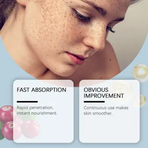 Detail view showing skincare benefits for freckled face with brightening gel effects