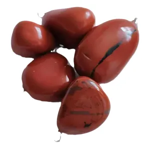 Natural red gemstone pendants set, tumbled polished irregular stones for DIY necklaces.