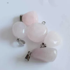 Natural rose quartz crystal stone pendants mixed shape DIY jewelry necklace making charms
