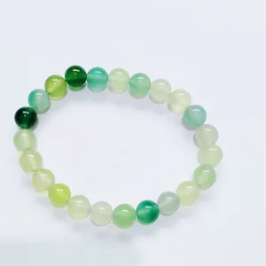 Green Agate Beaded Bracelet 8mm Natural Stone Gemstone Jewelry for Women Daily Wear