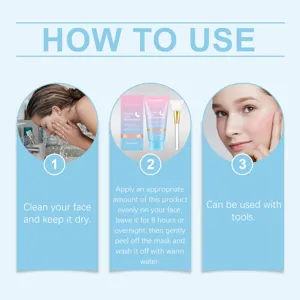Graphique de détail des instructions étape par étape pour utiliser le masque de nuit au collagène.