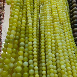 Perline tonde in pietra naturale fili sfusi per braccialetto fai da te creazione gioielli