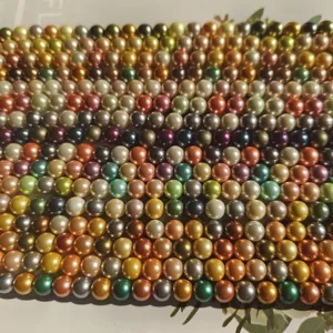 Cuentas sueltas de perlas de concha redondas para accesorios de fabricación de joyas de bricolaje.