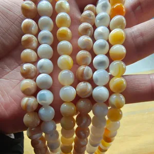 Natural yellow mother-of-pearl shell loose beads for DIY handmade jewelry crafting parts.