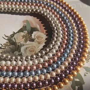 Cuentas sueltas de perlas de concha de colores para pulseras collares accesorios de joyas.