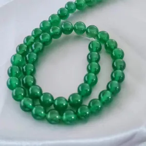 Green gemstone beads semi-finished jewelry DIY accessories round green bead strand