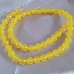 Yellow agate loose beads semi-finished jewelry DIY accessories string detail view display