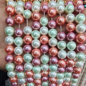 Cuentas de perlas de concha de colores DIY joyas hechas a mano pulsera collar accesorios