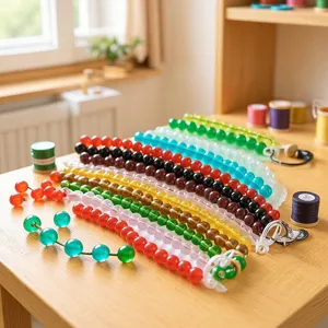 Glass Loose Beads Solid Color Round Beaded DIY Handmade Necklace Bracelet Jewelry Accessories Wholesale Supplies