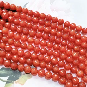 Red agate round beads loose beads DIY jewelry making accessories semi-finished gemstone strands