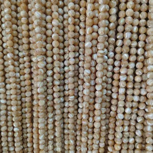 Natural shell loose beads golden mother of pearl round beads for DIY jewelry making