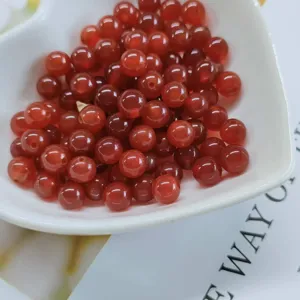 6mm red agate loose beads half hole round gemstone DIY jewelry making material for bracelets