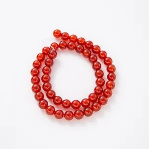 Natural red agate loose beads for DIY jewelry making, beautiful round gemstone bead strand.