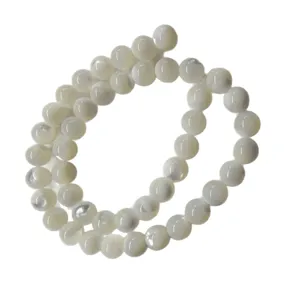 Natural white shell loose beads mother of pearl round beads for DIY handmade jewelry crafting