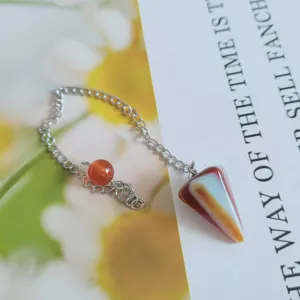 Natuurlijk kristal kegel slingers hanger, edelsteen gefacetteerde wichelroede sieraden