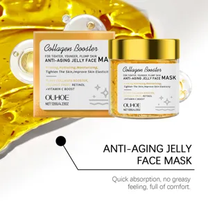 Mascarilla facial de gel con colágeno OUHOE para antiarrugas, reafirmante e hidratante.