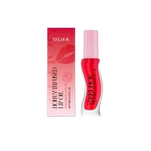 Huile à lèvres infusée au miel EELHOE à la saveur de fraise, hydratante pour les lèvres sèches.