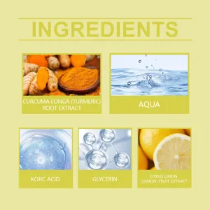 Detailansicht mit naturreinen Wirkstoffen wie Kurkuma Kojisäure und Glycerin im Hautpflegepad.
