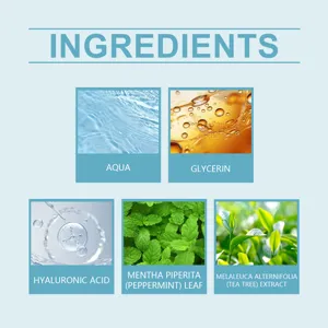 Ingrediëntendetailafbeelding voor bodyspray met aqua, glycerine en teeboomextract.