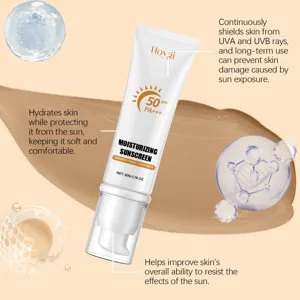 HOYGI vochtinbrengende gezichtszonnebrandcrème SPF50 PA+++ licht niet-vet UV-bescherming 50g