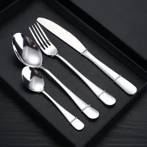 Juego de cubiertos de acero inoxidable cuchillo tenedor cuchara 4 piezas cocina mesa caja.