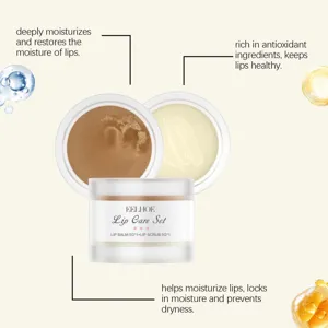 EELHOE lip care set with nourishing balm and exfoliating scrub for smooth and healthy lips.