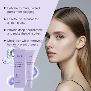 Crème dépilatoire faciale HOYGI douce pour une peau lisse, formule sensible et soin quotidien 30g.