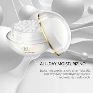 EELHOE facial moisturizing cream detail view showing hydrating beads and smooth texture.