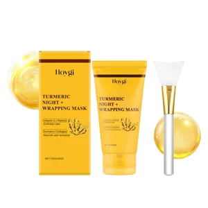 Masque facial peel-off au curcuma et collagène Hoygi pour exfoliation douce, hydratation et fermeté.