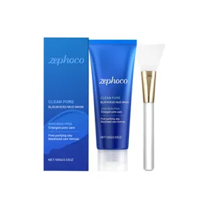 zephoco mascarilla de arcilla purificante de poros con brocha para el cuidado facial.