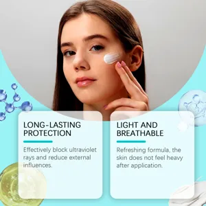 HOYGI crema solare viso idratante leggera, protezione UV, formula rinfrescante non appiccicosa.