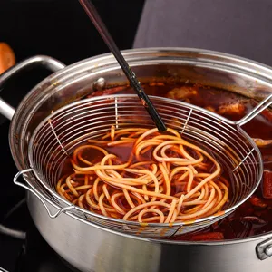 304 stainless steel spider skimmer ladle for straining noodles and dumplings