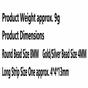 Detailed specification chart showing crystal bracelet bead sizes and total product weight.
