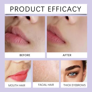 Facial hair removal cream efficacy comparison chart showing before and after results clearly.