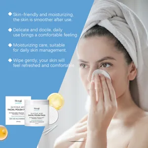 Dischetti esfolianti viso all'acido glicolico HOYGI per una pelle liscia e pulita.