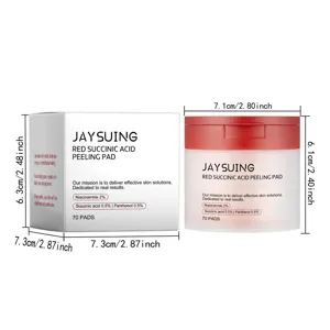 Jaysuing rote Bernsteinsäure Peeling Pads Dosen und Schachtel Abmessungen für Gesicht.