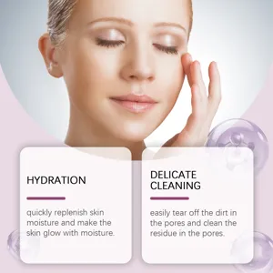 Detalle en primer plano de la hidratación de la piel y limpieza delicada para mascarilla.