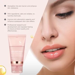 Masque de nuit enveloppante au collagène pour hydrater en profondeur et réparer la peau.