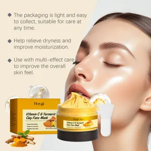 HOYGI Mascarilla Facial Arcilla Cúrcuma Vitamina C Limpieza Profunda Cuidado Piel 120g