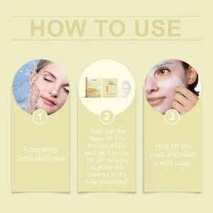 Οδηγίες χρήσης μάσκας προσώπου EELHOE Niacinamide Vitamin C για λαμπερή επιδερμίδα.