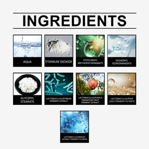 Graphique détaillé de la liste des ingrédients montrant neuf composants actifs et scientifiques.