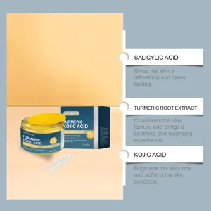 JAYSUING kurkuma kojiczuur gezichtsreiniging pads detailoverzicht met actieve ingrediënten.