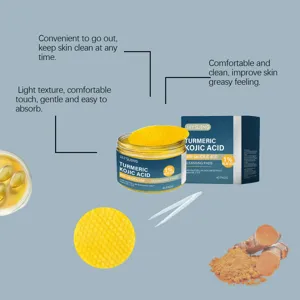 Turmerik Kojic Acid Reinigingspads met Salicylzuur Zachte Exfoliërende Gezichtspads