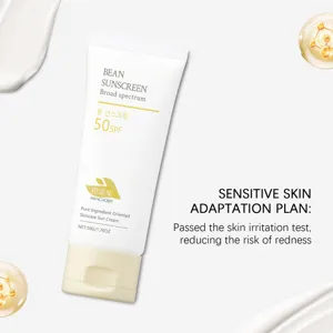 Vue detaillee de la creme solaire aux haricots Hanchobit avec protection SPF50 50g