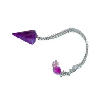 Natuurlijk kristal kegel slingers hanger gefaseerde paarse agaat steen genezende ketting